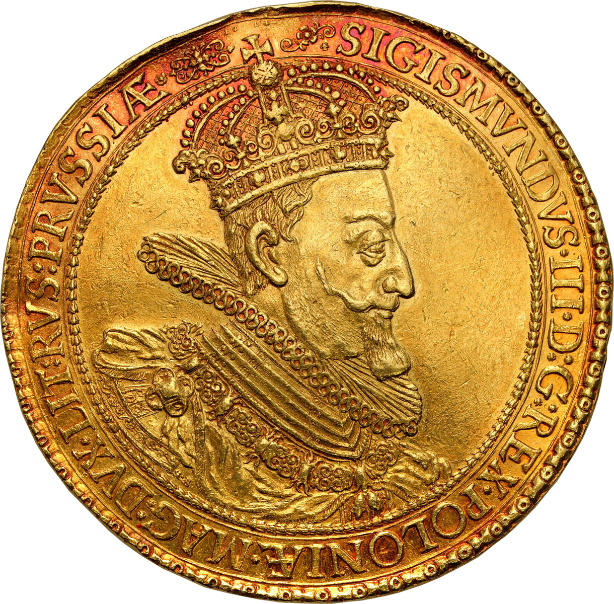 Zygmunt III Waza donatywa wagi 7 dukatów 1614 Gdańsk – JEDYNY NA RYNKU